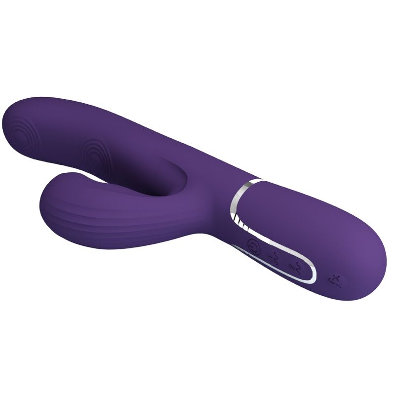 PRETTY LOVE - VIBRADOR PERLITA PUNTO G 3 EN 1 MULTIFUNCIÓN MORADO