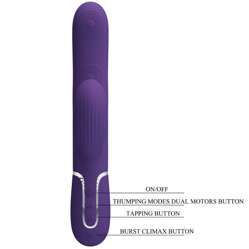 PRETTY LOVE - VIBRADOR PERLITA PUNTO G 3 EN 1 MULTIFUNCIÓN MORADO