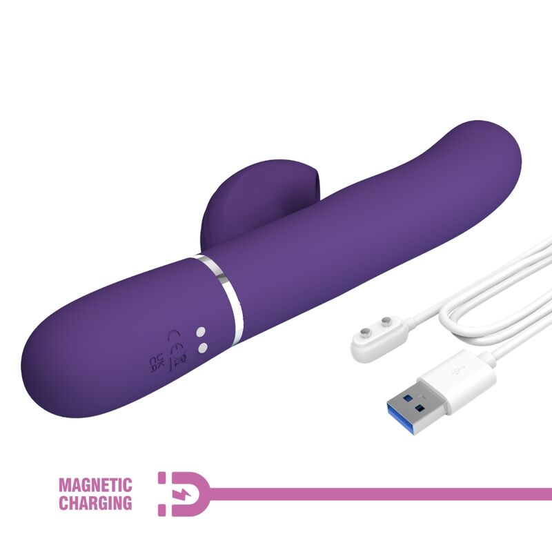 PRETTY LOVE - VIBRADOR PERLITA PUNTO G 3 EN 1 MULTIFUNCIÓN MORADO