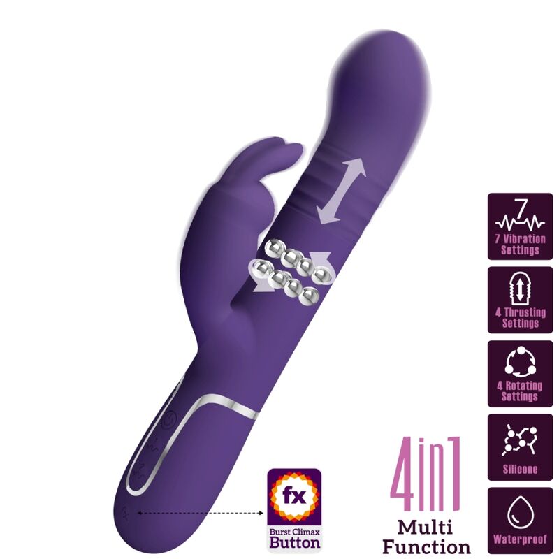 PRETTY LOVE - VIBRATORE CONIGLIO COALE 4 IN 1 VIOLA