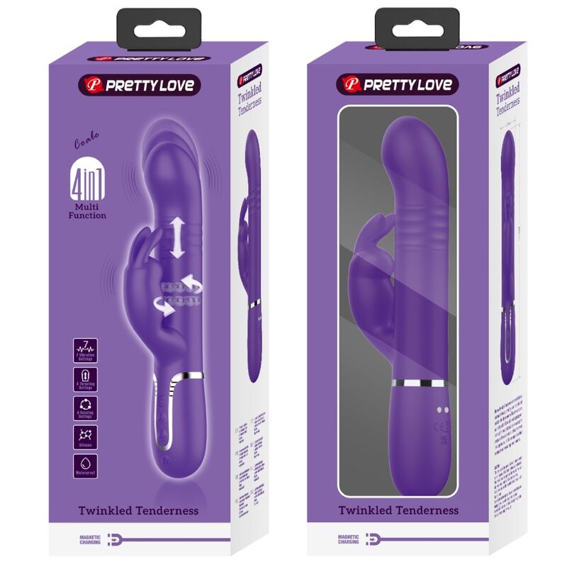 PRETTY LOVE - VIBRADOR COALE RABBIT 4 EN 1 MORADO