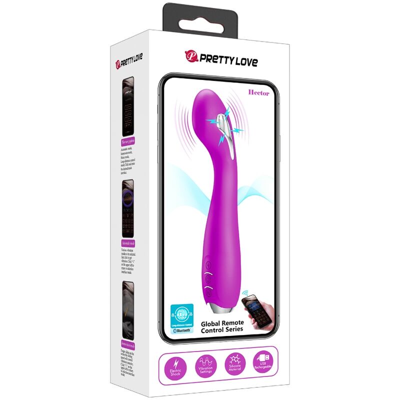 PRETTY LOVE - VIBRATORE ELETTROSHOCK HECTOR APP GRATUITA VIOLET