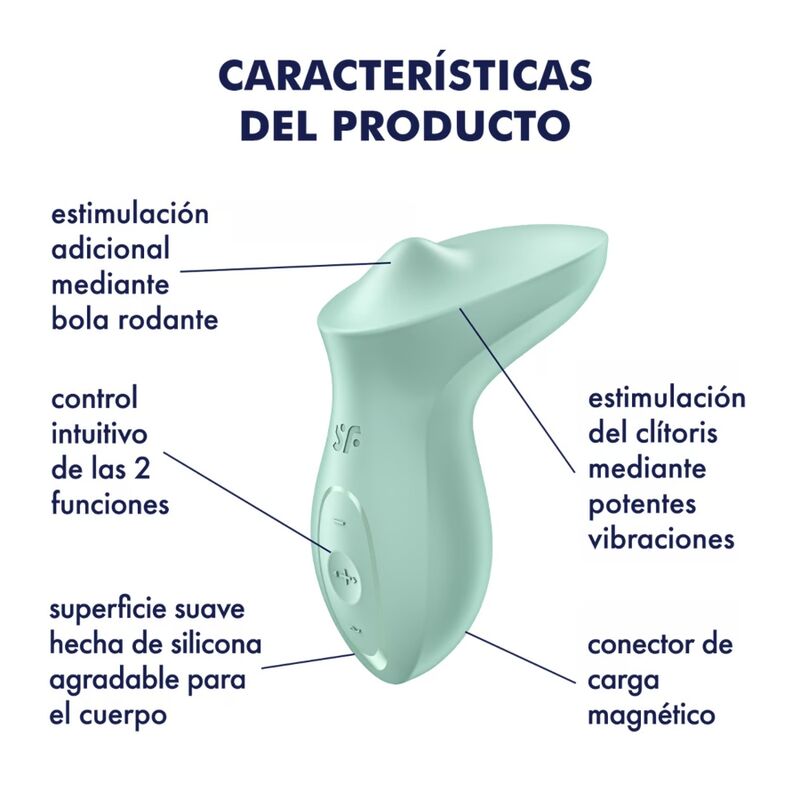 SATISFYER - VIBRATORE CLITORIDEO DA APPOGGIO ALLA MENTA ECCITANTE