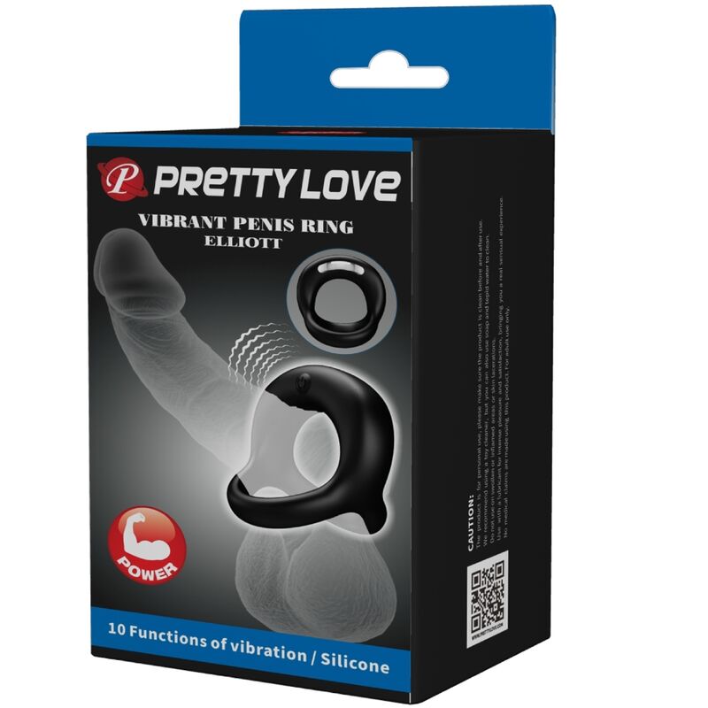 PRETTY LOVE - ANELLO VIBRATORE NERO ELLIOTT