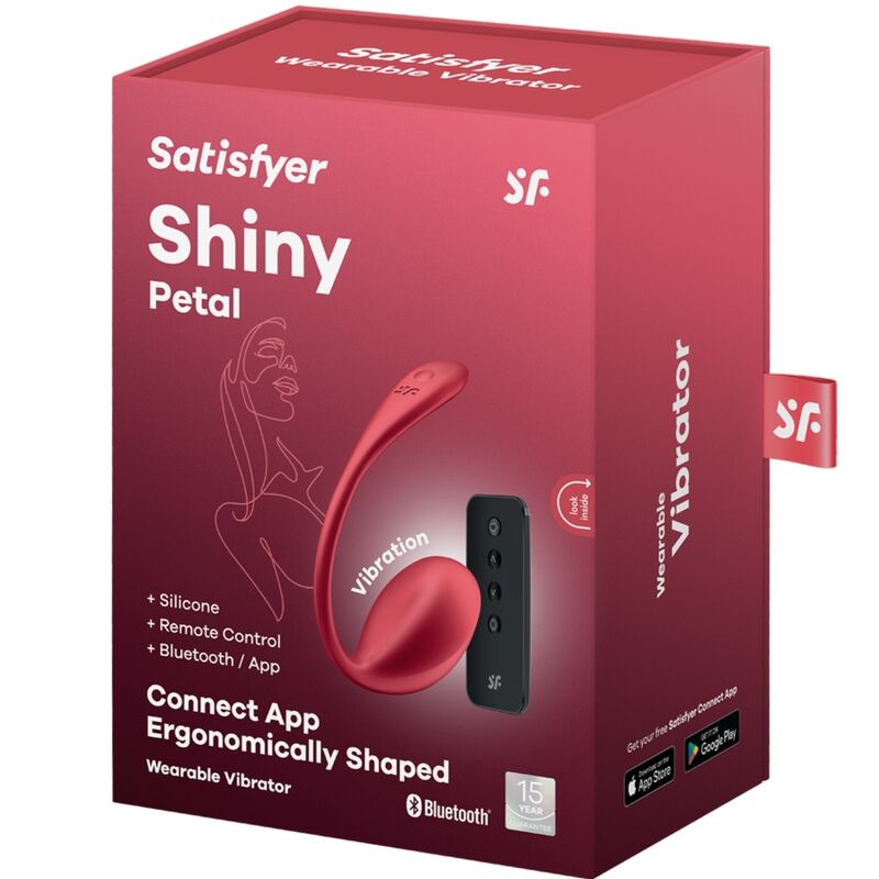 SATISFYER - STIMOLATORE PER IL PUNTO G CON TELECOMANDO A PETALI LUCIDI ROSSO APP GRATUITA