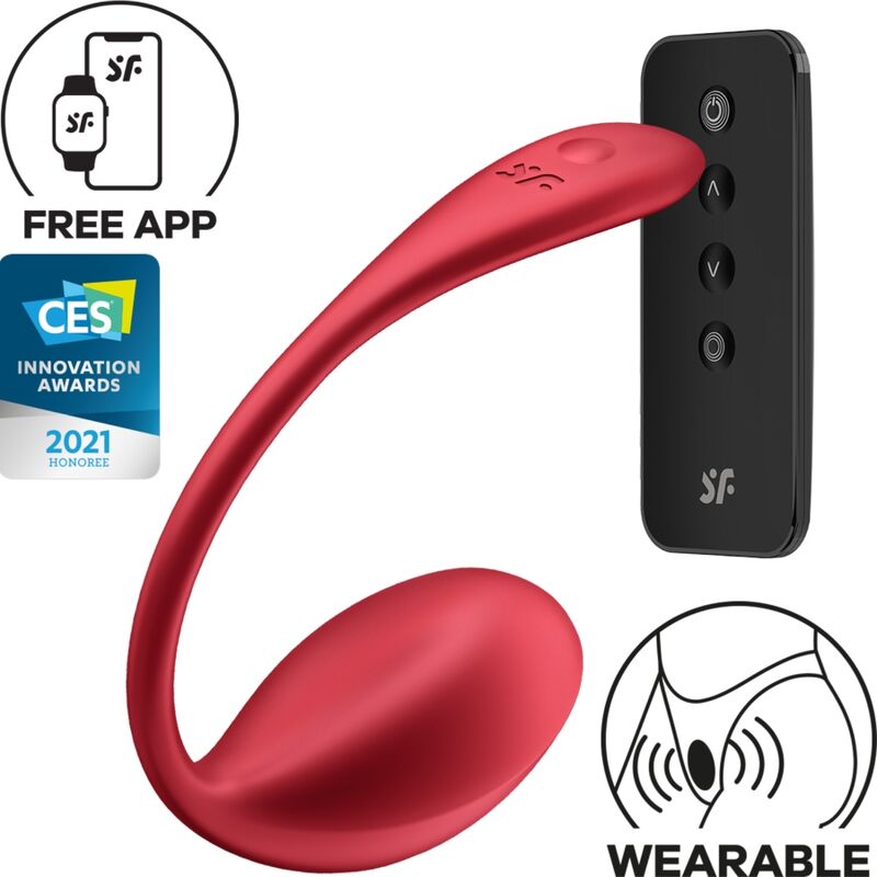 SATISFYER - ESTIMULADOR DE PUNTO G CON CONTROL REMOTO SHINY PETAL ROJO APP GRATUITA