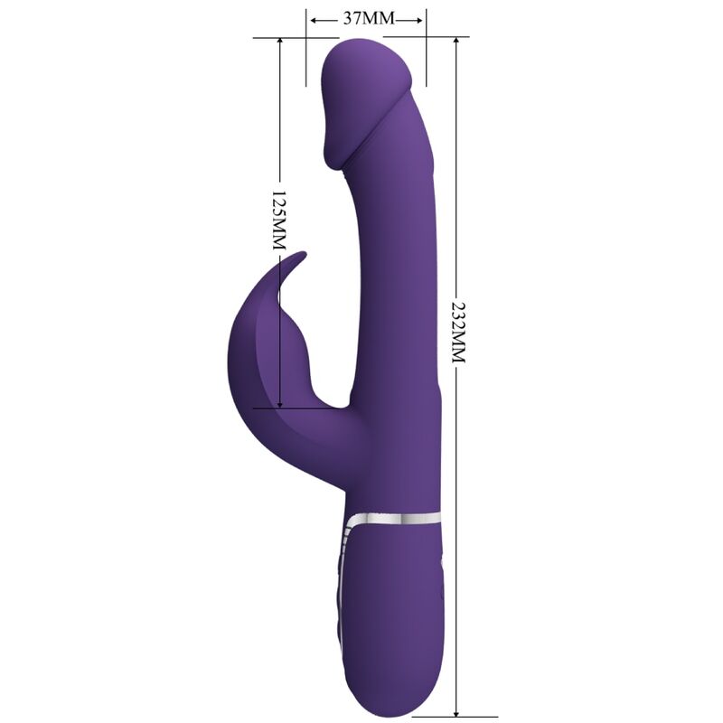 PRETTY LOVE - KAMPAS RABBIT 3 IN 1 VIBRATORE MULTIFUNZIONE CON LINGUA VIOLA