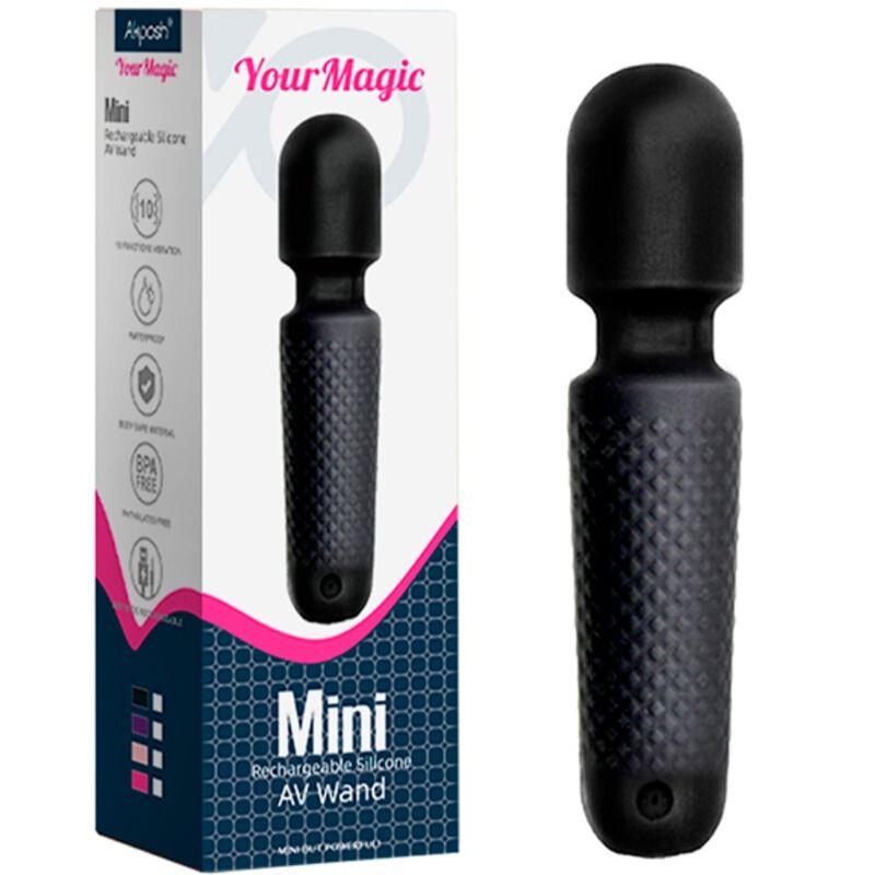 ARMONY - TU MASAJEADOR Y VIBRADOR MÁGICO RECARGABLE 10 VIBRACIONES VARITA PUNTOS NEGROS