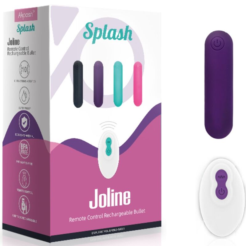 ARMONY - SPLASH JOLINE VIBRADOR BALA SILICONA CONTROL REMOTO 10 VIBRACIONES 6.5 X 1.5 CM MORADO