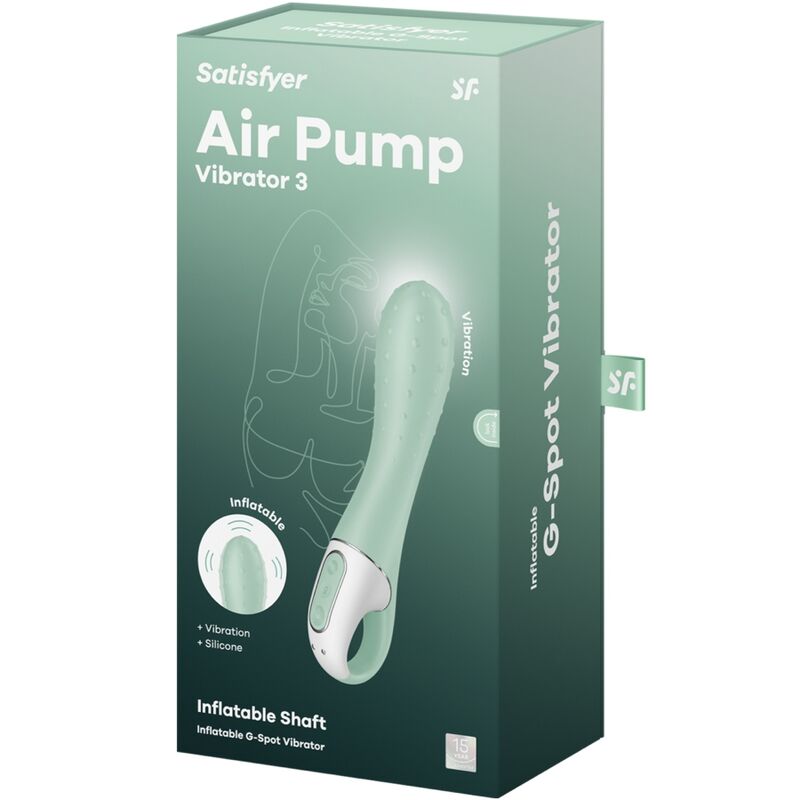 SATISFYER - VIBRADOR CON BOMBA DE AIRE 3 PUNTOS G INFLABLES MENTA