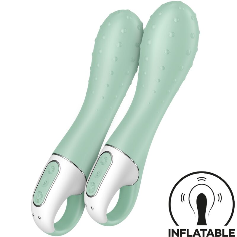 SATISFYER - VIBRADOR CON BOMBA DE AIRE 3 PUNTOS G INFLABLES MENTA