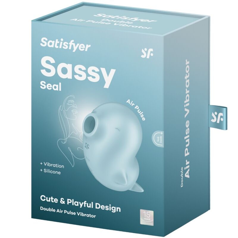SATISFYER - ESTIMULADOR Y VIBRADOR SASSY SEAL AZUL
