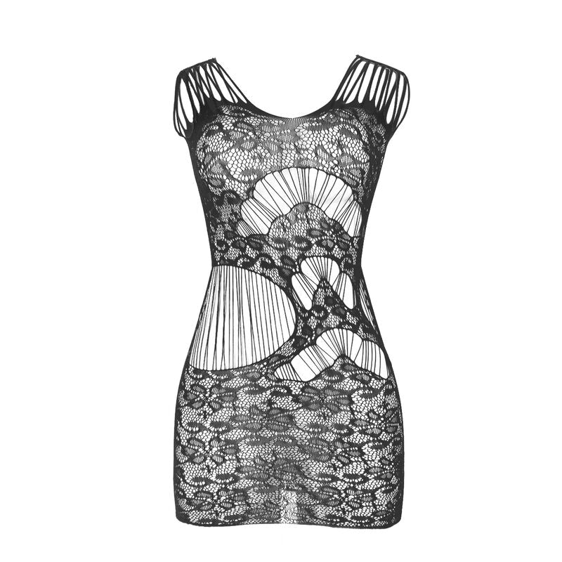 SUBBLIME - 951771 VESTIDO LARGO CON ESPALDA ABIERTA CON RED NEGRO TALLA ÚNICA