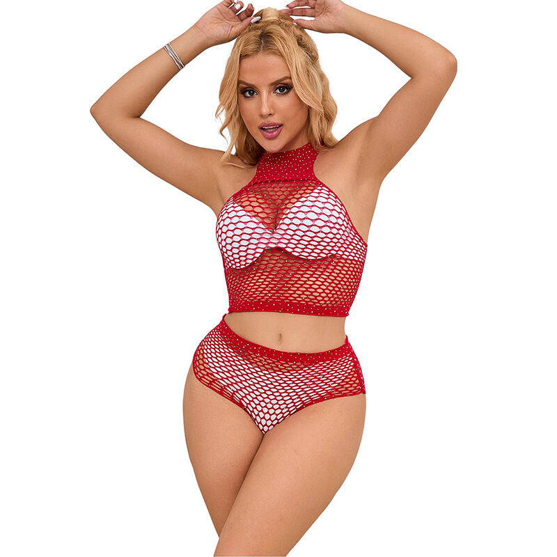 SUBBLIME - 952402 CONJUNTO DE RED CON DIAMANTES ROSAS TALLA ÚNICA