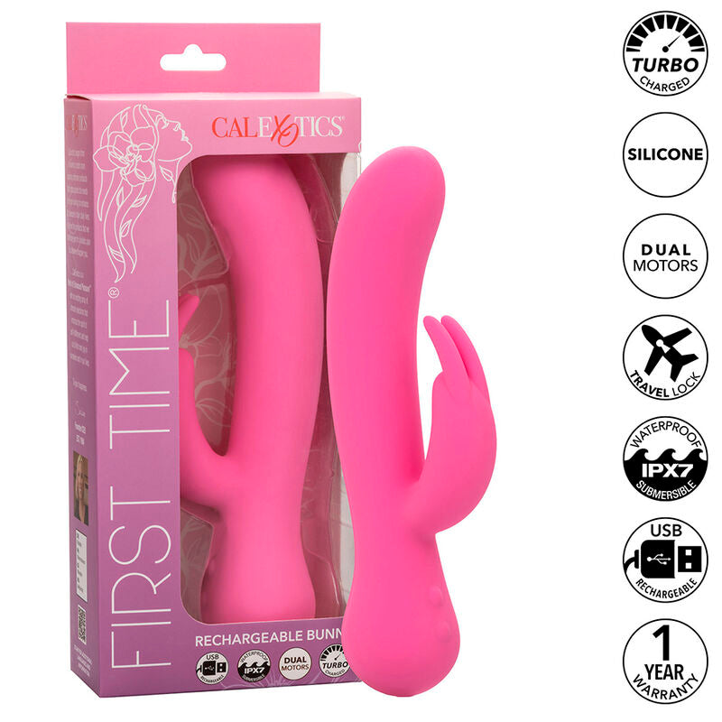 CALEXOTICS - VIBRATORE PER LA PRIMA VOLTA RABBIT RICARICABILE ROSA