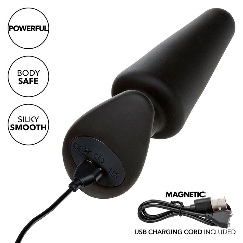 CALEXOTICS - ROCK BOTTOM TAPPETINO ANALE CONICO 10 VIBRAZIONI SILICONE NERO