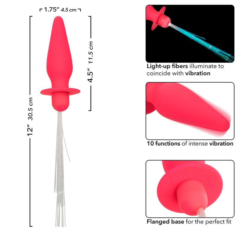 CALEXOTICS - SOUTHERN LIGHTS PLUG ANALE ILLUMINANTE 10 VIBRAZIONI SILICONE ROSA