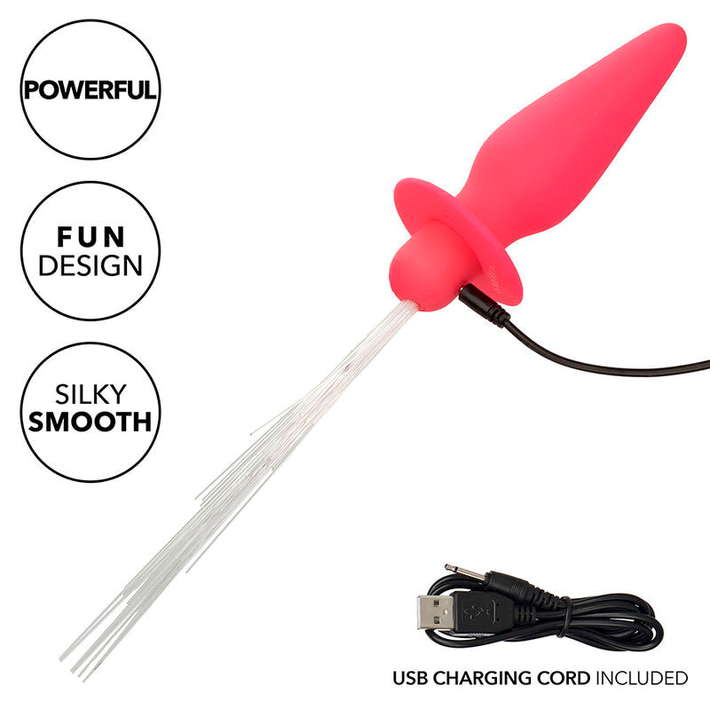 CALEXOTICS - SOUTHERN LIGHTS PLUG ANALE ILLUMINANTE 10 VIBRAZIONI SILICONE ROSA