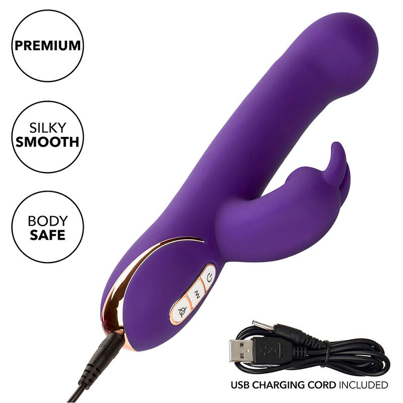 CALEXOTICS - VIBRADOR Y ESTIMULADOR JACK RABBIT 7 NIVELES DE VIBRACIÓN Y ONDAS ESTIMULANTES AZUL