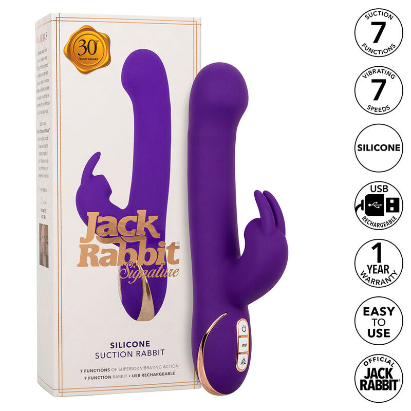CALEXOTICS - VIBRADOR Y ESTIMULADOR JACK RABBIT 7 NIVELES DE VIBRACIÓN Y ONDAS ESTIMULANTES AZUL