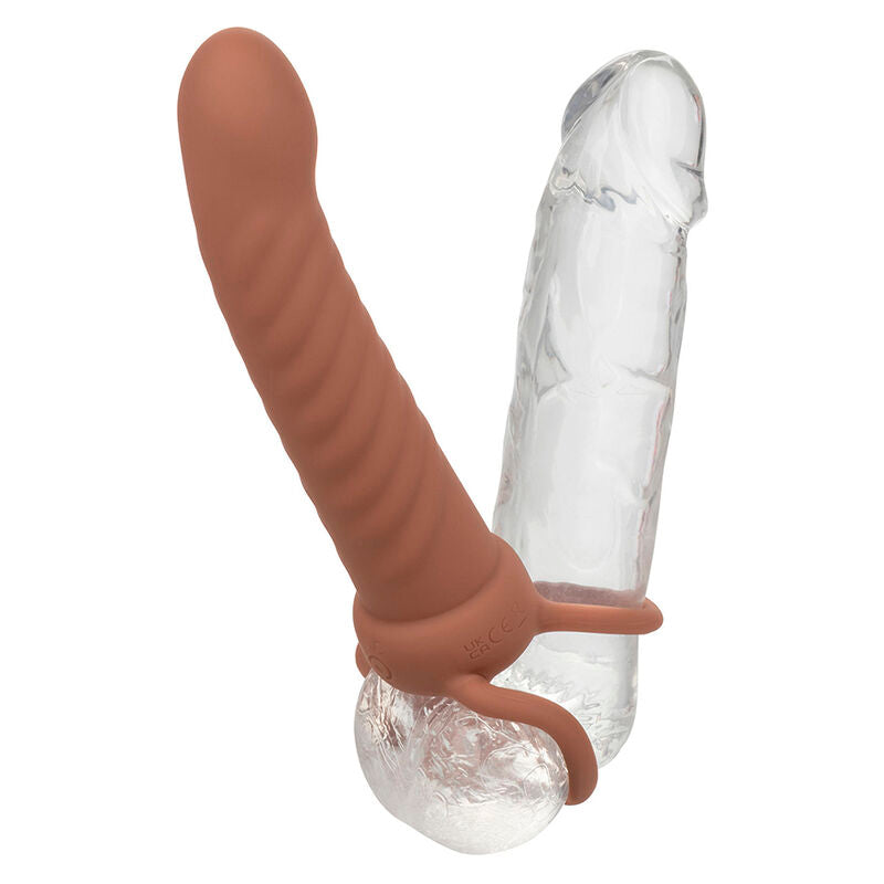 CALEXOTICS - MAXX RIBBED DUAL PENETRADOR 10 VIBRACIONES MARRÓN