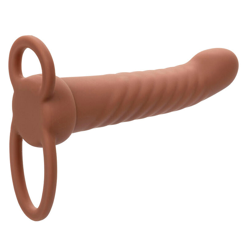 CALEXOTICS - MAXX RIBBED DUAL PENETRADOR 10 VIBRACIONES MARRÓN