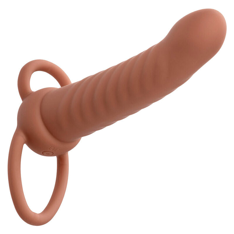 CALEXOTICS - MAXX RIBBED DUAL PENETRADOR 10 VIBRACIONES MARRÓN