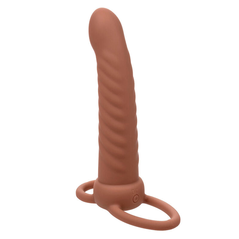 CALEXOTICS - MAXX RIBBED DUAL PENETRADOR 10 VIBRACIONES MARRÓN