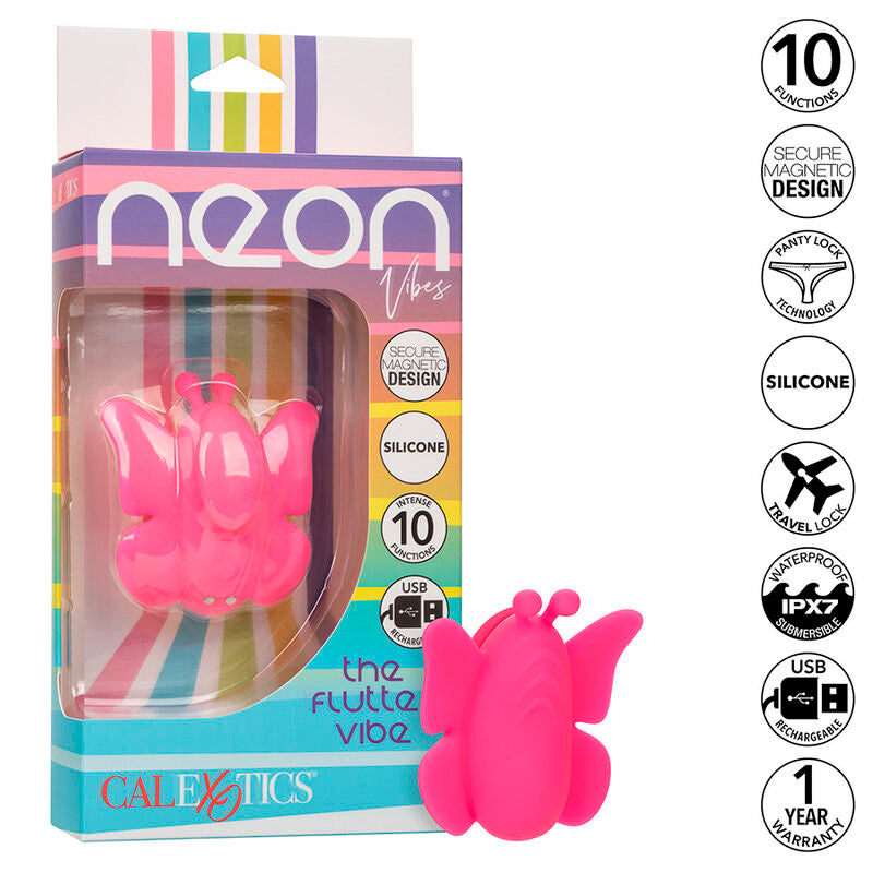 CALEXOTICS - NEON VIBES EL ESTIMULADOR FLUTTER VIBE 10 VIBRACIONES ROSA