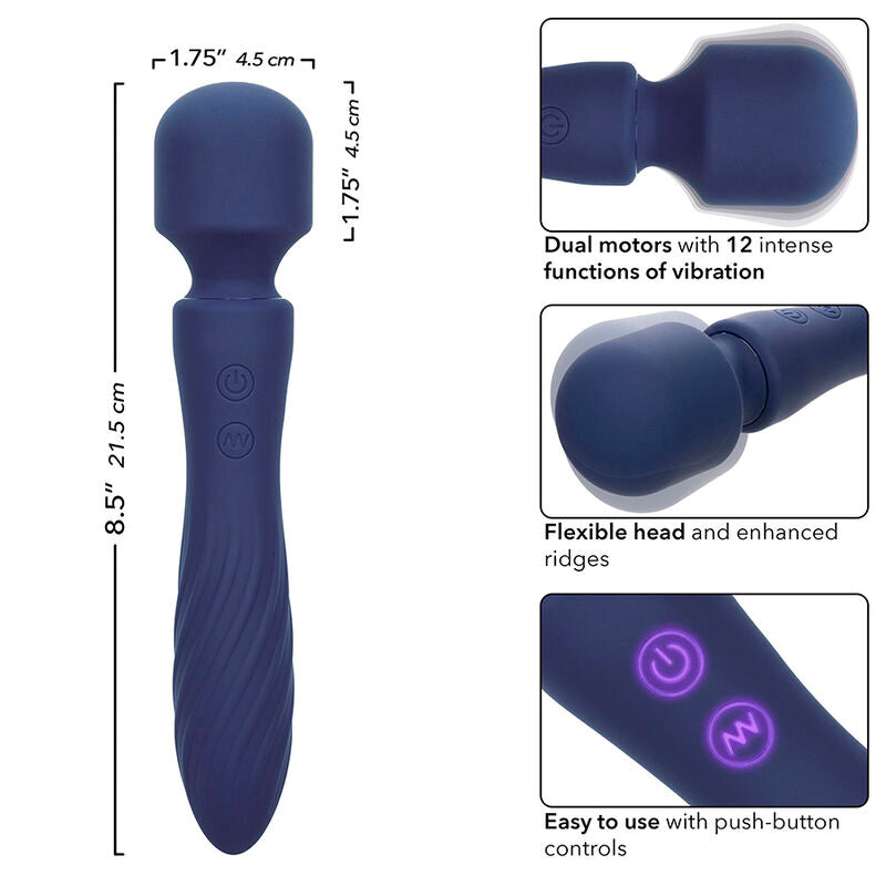 CALEXOTICS - MASAJEADOR CHARISMA MYSTIQUE DOBLE MOTOR 12 FUNCIONES 20,5 CM X 4,5 CM MORADO