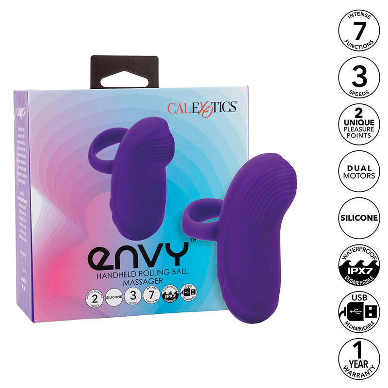 CALEXOTICS - ENVY MASSAGGIATORE PALMARE A SFERA ROTANTE 7 VIBRAZIONI VIOLA