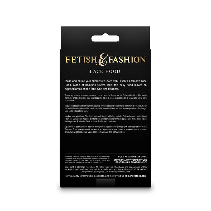 NOVEDADES NS - FETISH &amp; FASHION CAPUCHA DE ENCAJE NEGRA