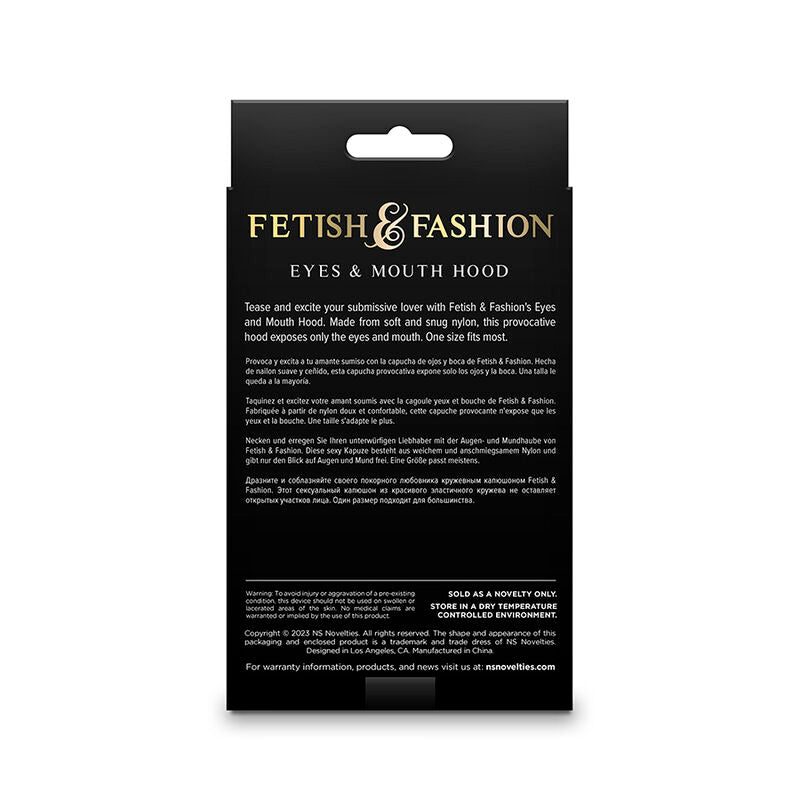 NOVEDADES NS - FETICHE Y MODA CUBIERTA PARA OJOS Y BOCA DE NYLON NEGRO