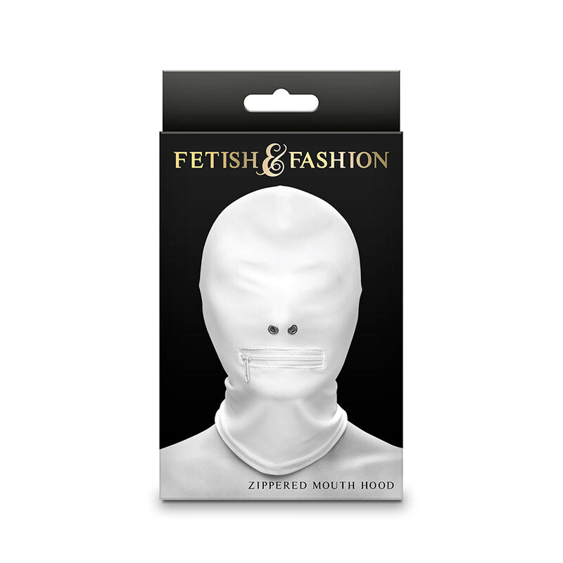 NOVEDADES NS - FETICHE Y MODA CAPUCHA CON CREMALLERA CERRADA DE NYLON BLANCO