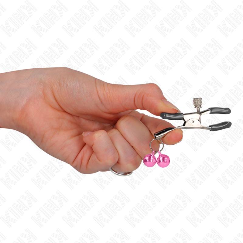 KINK - MORSETTO PER CAPEZZOLI A DOPPIA CAMPANA ROSA 6 CM