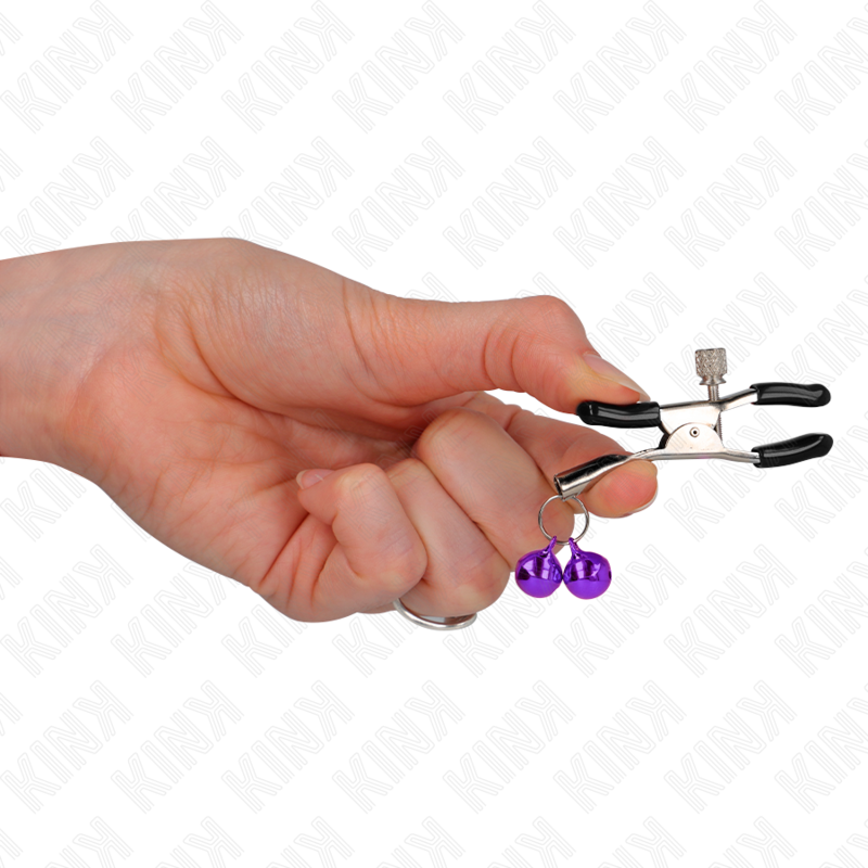 KINK - MORSETTO PER CAPEZZOLO A DOPPIA CAMPANA VIOLA 6 CM