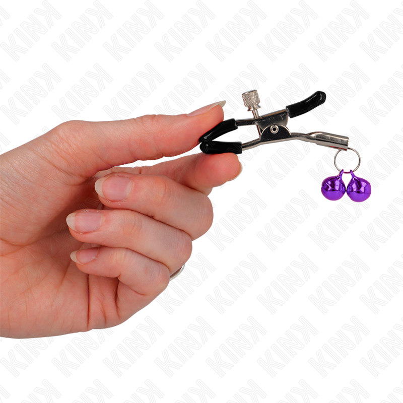 KINK - MORSETTO PER CAPEZZOLO A DOPPIA CAMPANA VIOLA 6 CM