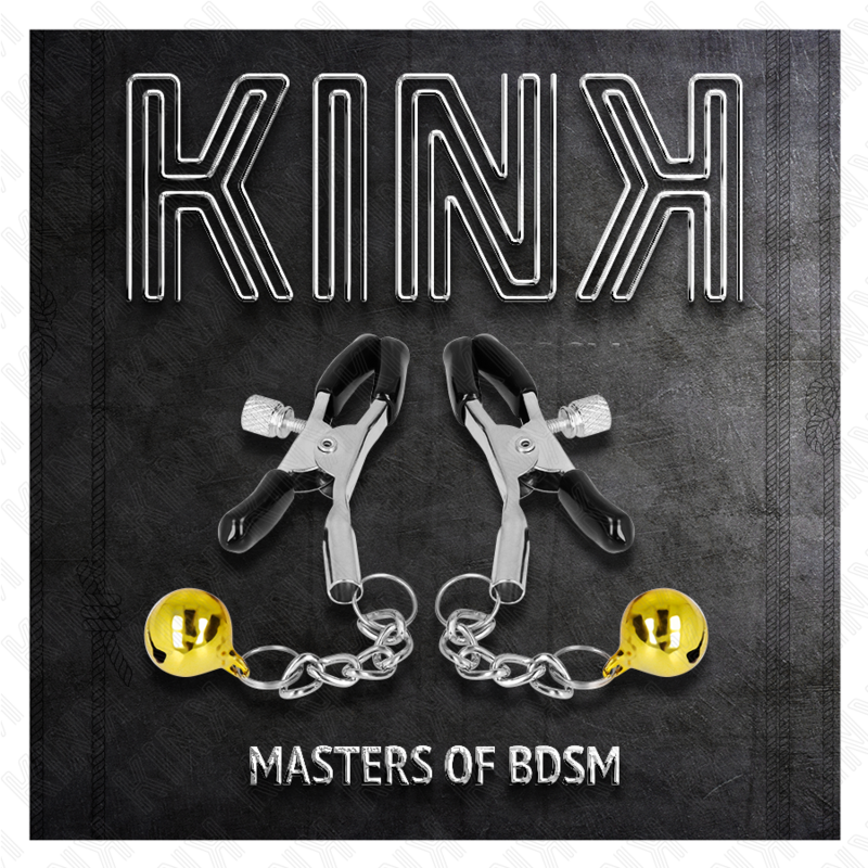 KINK - MORSETTI PER CAPEZZOLI CON CAMPANELLO ORO 6 CM