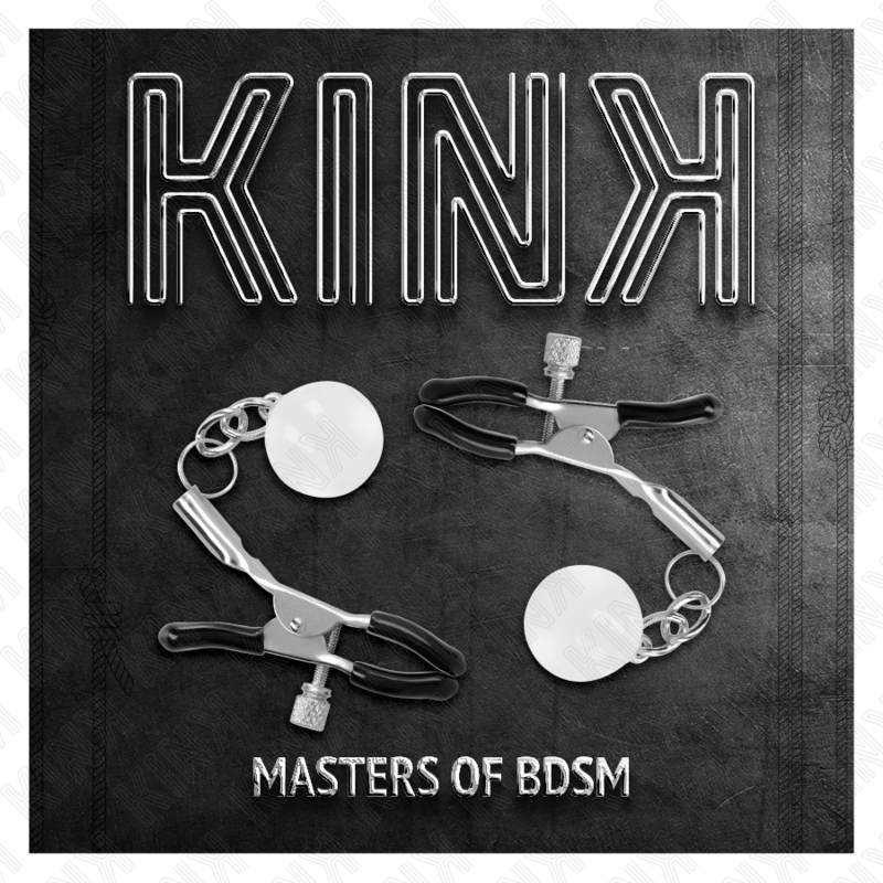 KINK - MORSETTI PER CAPEZZOLI CON PERLINE DI VETRO ARGENTO 6 CM