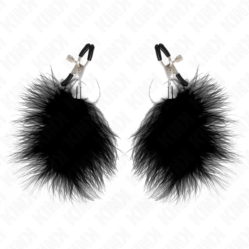 KINK - MORSETTO PER CAPEZZOLI A PIUMA NERO 7 CM