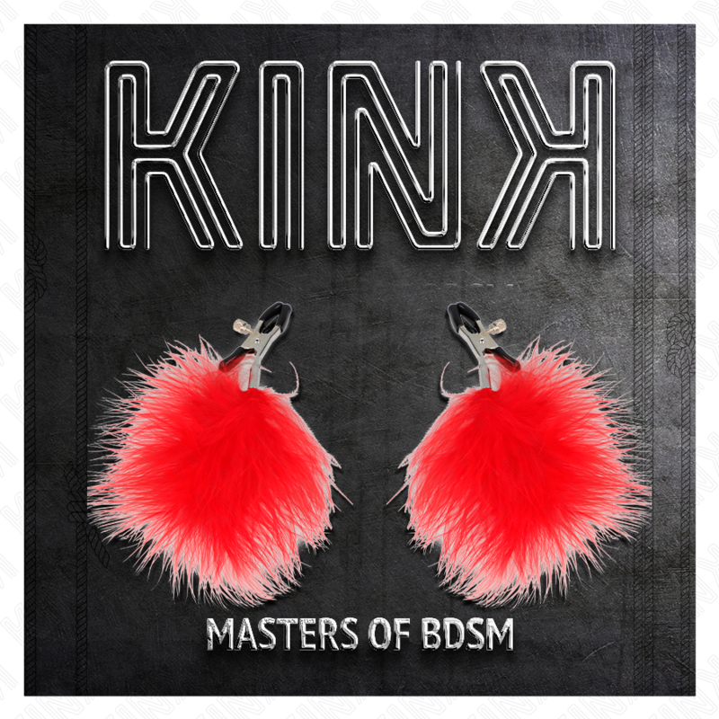 KINK - MORSETTO PER CAPEZZOLI IN PIUMA ROSSO 7 CM
