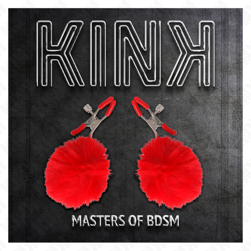 KINK - MORSETTO PER CAPEZZOLI IN PELLICCIA SINTETICA ROSSO 6 CM