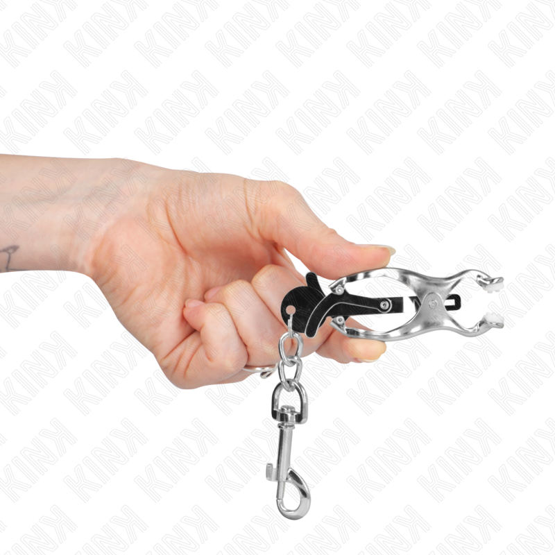 KINK - MORSETTI PER CAPEZZOLI A FORMA DI TRIFOGLIO GIAPPONESE CON GANCI ARGENTO