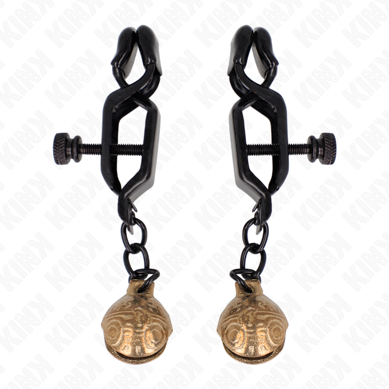 KINK - MORSETTI PER CAPEZZOLI A CAMPANA NERI 7 CM