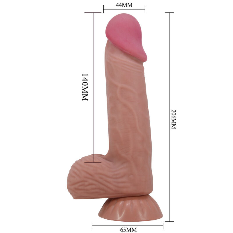 PRETTY LOVE - DILDO REALISTICO SERIE SLIDING SKIN CON VENTOSA IN PELLE MARRONE SCORREVOLE 20,6 CM