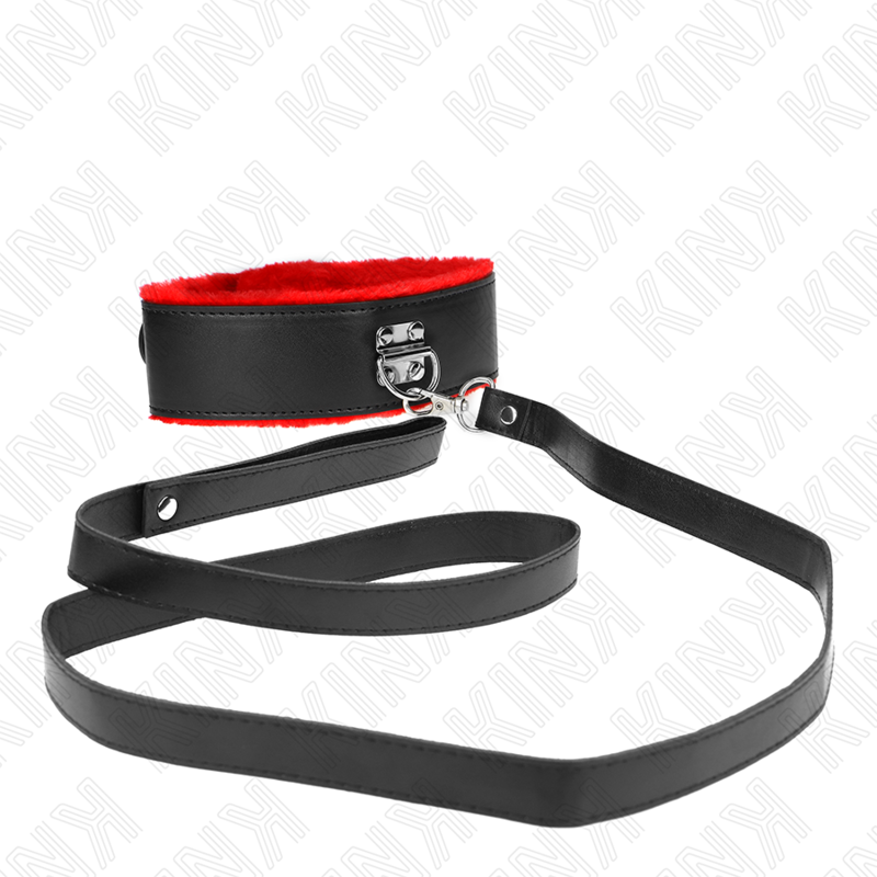 KINK - COLLANA CON CINTURA 116 CM CON CINTURINO IN PELLE ROSSA REGOLABILE 40-48 CM X 6 CM