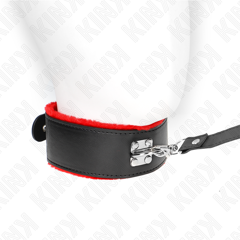 KINK - COLLANA CON CINTURA 116 CM CON CINTURINO IN PELLE ROSSA REGOLABILE 40-48 CM X 6 CM