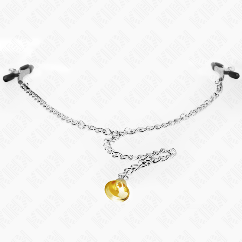 KINK - MORSETTI PER CAPEZZOLI A CATENA CON PENDENTE A CORNO 30 CM