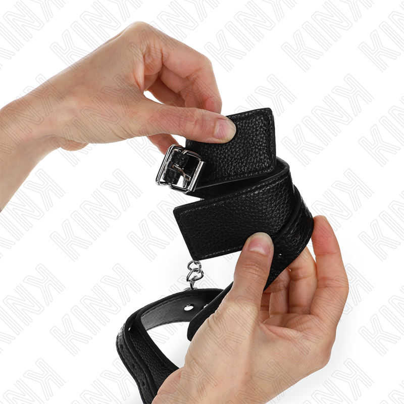 KINK - SUJECIONES DE MUÑECA CON ESTAMPADO DE SERPIENTE NEGRAS AJUSTABLES 20-28 CM X 5.4 CM