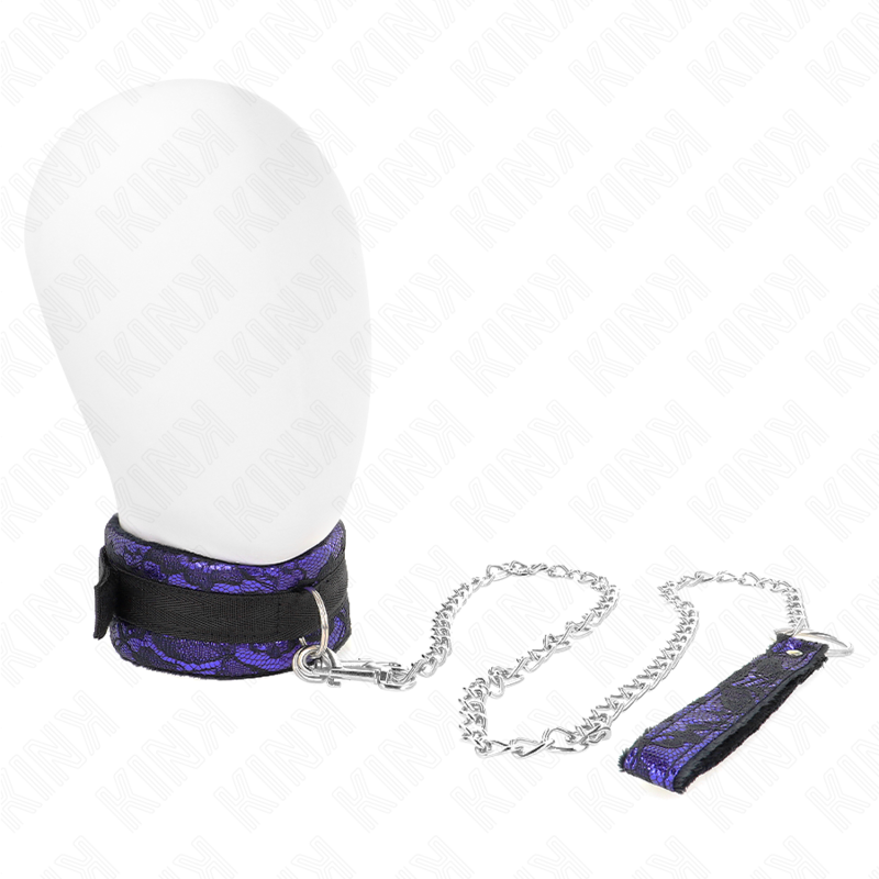 KINK - COLLAR CORTO DE ENCAJE DE TERCIOPELO CON CINTURÓN 105 CM CON RIBETE DE NYLON 44 X 5,5 CM